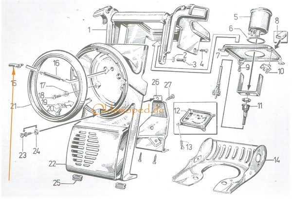 Einhängeblech für Scheinwerfer, Simson SR50, SR80, SD50