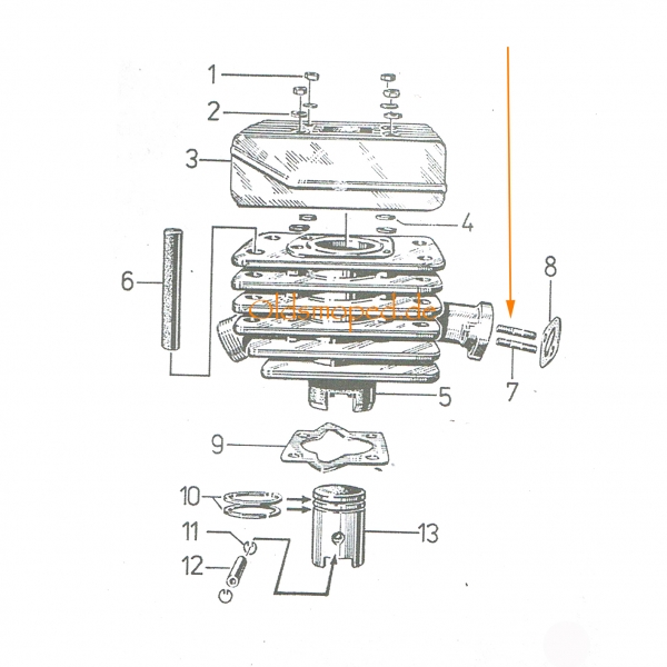 Normteile (Vergaserflansch), Simson KR51/1, KR51/2, S50, S51, S53, S70, S83, SR4-1, SR4-2, SR50, SR80, MS50, E930