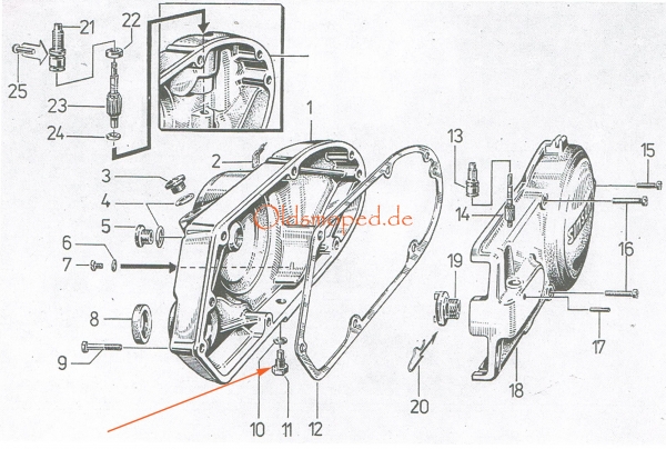 Verschlußschraube , Ölablaßschraube mit Magnet, Simson S51, S53, SR50, KR51/2, S70, MS50