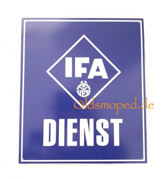 Blechschild "IFA Dienst"