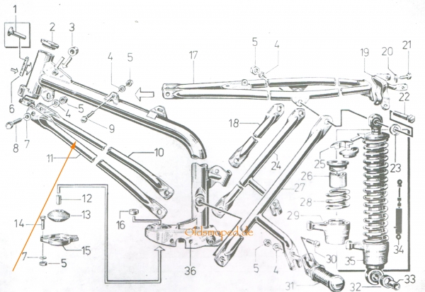 SET Rahmenunterzugstreben, Endurostreben, Simson S51E, S53E, S70E, MS50