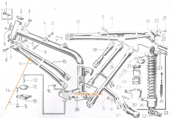 Rahmenunterzugstreben, Simson S51E, S53E, S70E, MS50