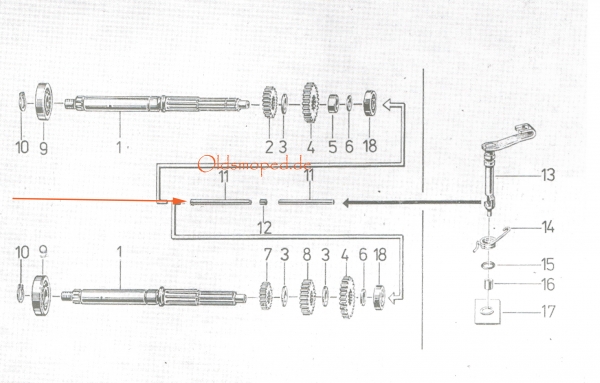 Druckstangen (Kupplung), Simson S51, S53, KR51/2, SR50, S70, MS50