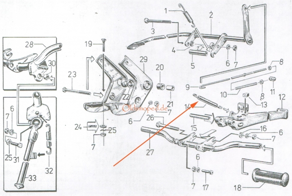 Ständerfeder, Zugfeder für Kippständer, Simson S50, S51, SR50, KR51, S70, SR4-1, SR4-2, SR4-3, SR4-4, SR2, Schikra