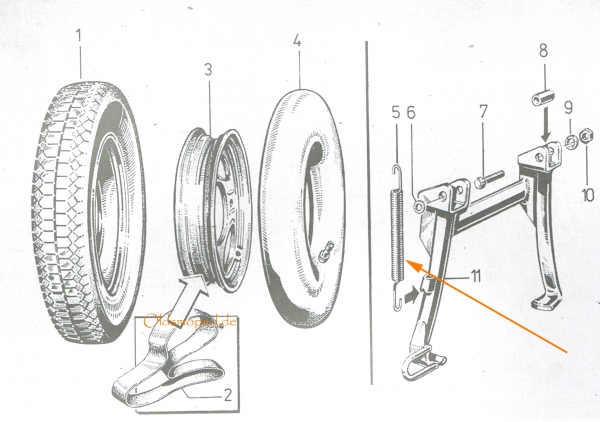 Ständerfeder, Zugfeder für Kippständer, Simson S50, S51, SR50, KR51, S70, SR4-1, SR4-2, SR4-3, SR4-4, SR2, Schikra