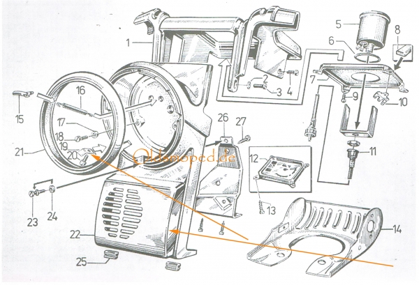 Klemmwinkel für Scheinwerferring, Simson SR50, SR80