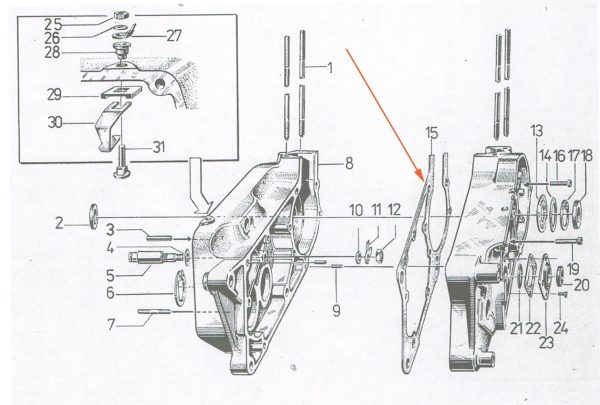 Mitteldichtung, Simson KR51/2, S51, S53, S70, SR50, MS50, E930