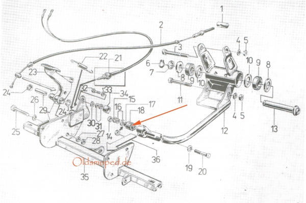 Distanzhülse für Motorlager, Simson SR50, SR80