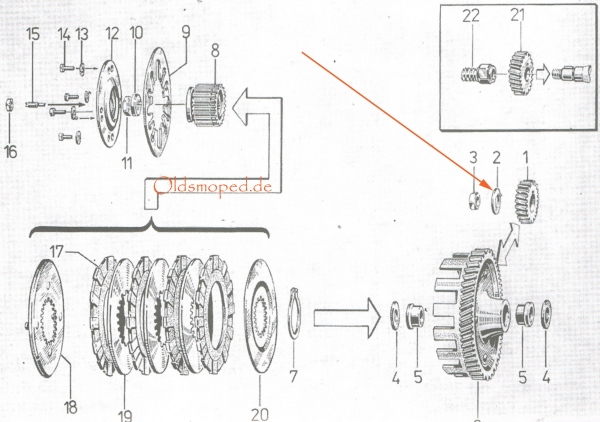 Sicherungsblech, Sicherungsscheibe für Primärritzel, Simson S50, S51, SR50, KR51/2, SD50, S53, MS50