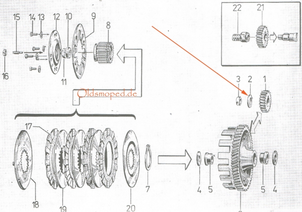 Sicherungsblech (Primärritzel), Simson S50, S51, SR50, KR51/2, SD50, S53, MS50