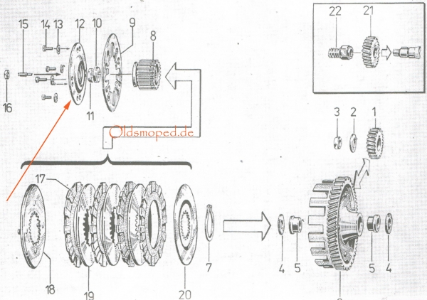 Druckplatte Kupplungskorb, Simson S51, KR51/2, SR50, S70, S53, MS50