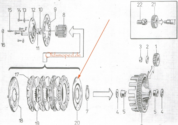 Druckring (Kupplungskorb), Simson S51, S53, S70, SR50, KR51/2, S70, MS50, E930