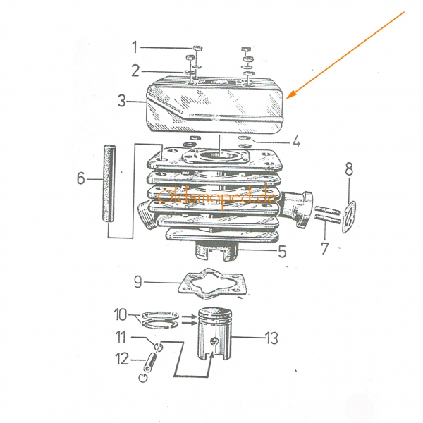 50cm³ Zylinderkopf, Simson S51, SR50, SD50, S53, MS50