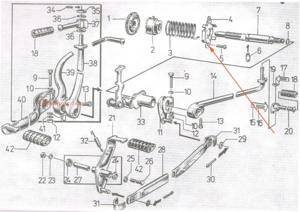 Spannblech (Kickstarterfeder), Simson S51, KR51/2, SR50, S53, MS50, E930