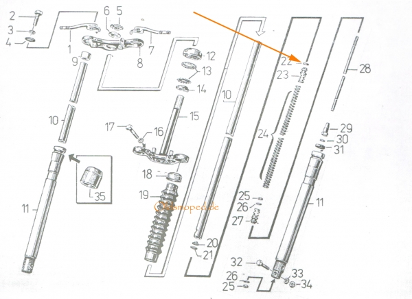 Dichtscheibe für Federaufnahme, Telegabel (obere) , Simson S50, S51, S53, SR50