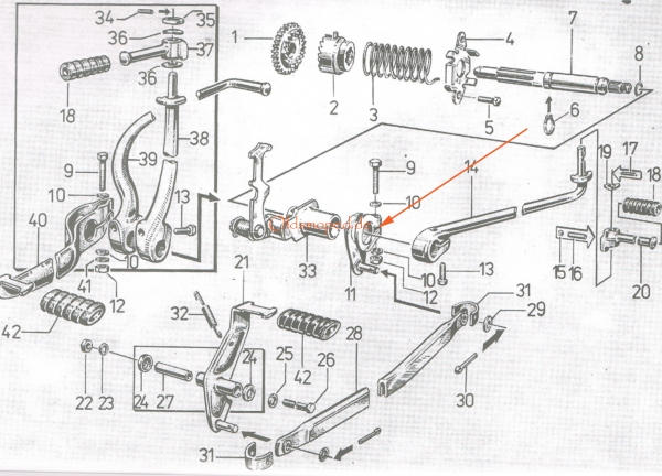 Schalthebel, hinterer (Schaltstange), Simson SR50, SR80