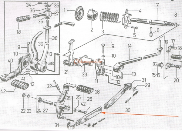 Schaltstange (verzinkt), Simson SR50, SD50