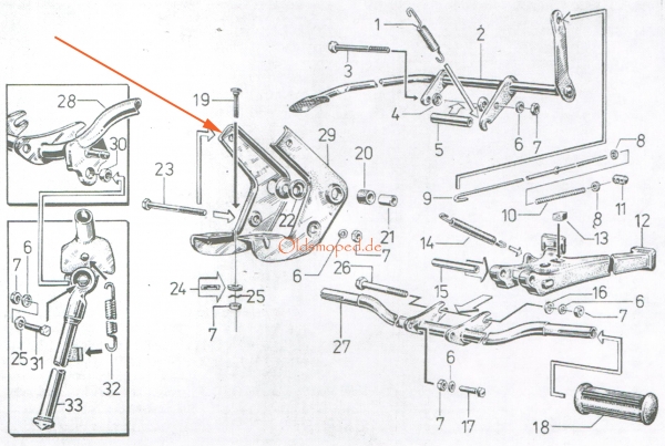 Motorlager (rechts), Simson S50, S51, S53, S70, MS50