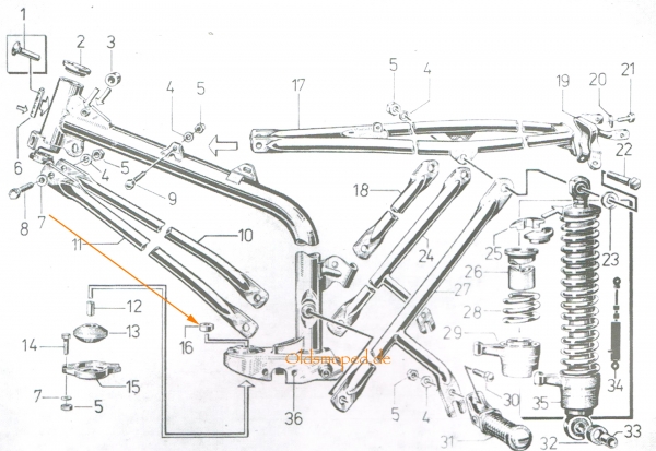 Druckstück für Motorlager (unten), Simson S50, S51, S53, S70, MS50