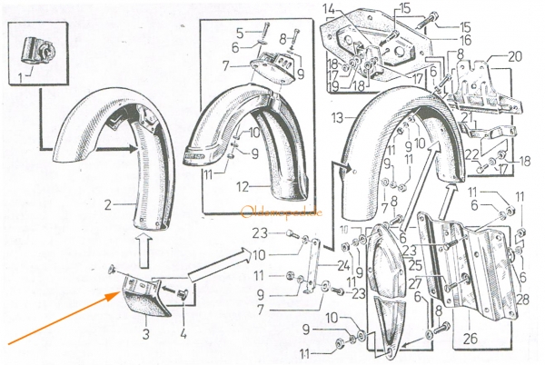 Schmutzschutz, Spritzschutz am Schutzblech, Simson S50, S51, S70