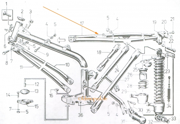 Rahmenobergurt, Obergurt (schwarz), Simson S50, S51, S70