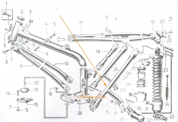 SET Obergurtstützstreben, Simson S50N, S51N