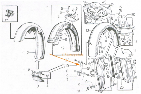 Lasche, Befestigungsblech für hinteres Schutzblech, Simson S50, S51, S70
