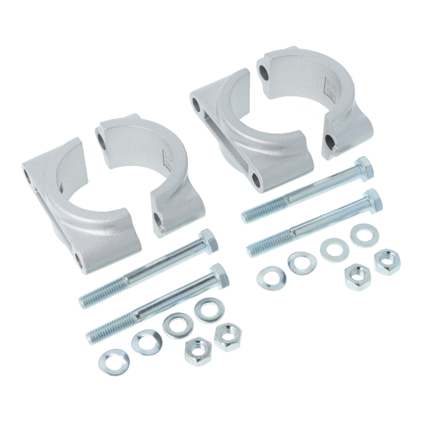 Schutzblechhalter, Klemmbrücken mit Normteilen (silber-matt), Simson S50, S51, S70, SR50, SR80