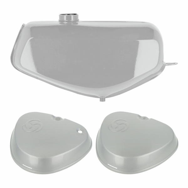 Komplettes Tank-Set mit Export-Deckeln (silber), Simson S51, S70