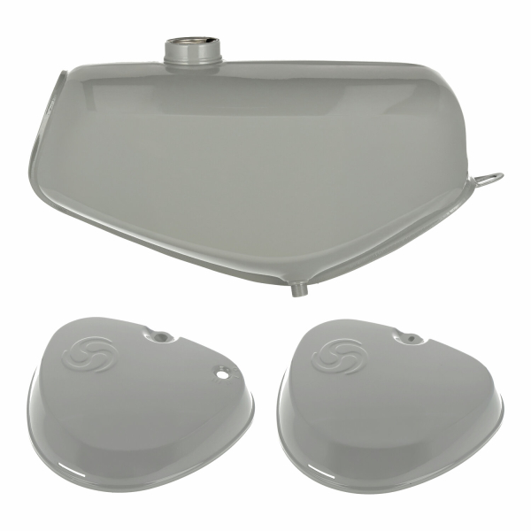 Komplettes Tank-Set mit Export-Deckeln (staubgrau), Simson S51, S70
