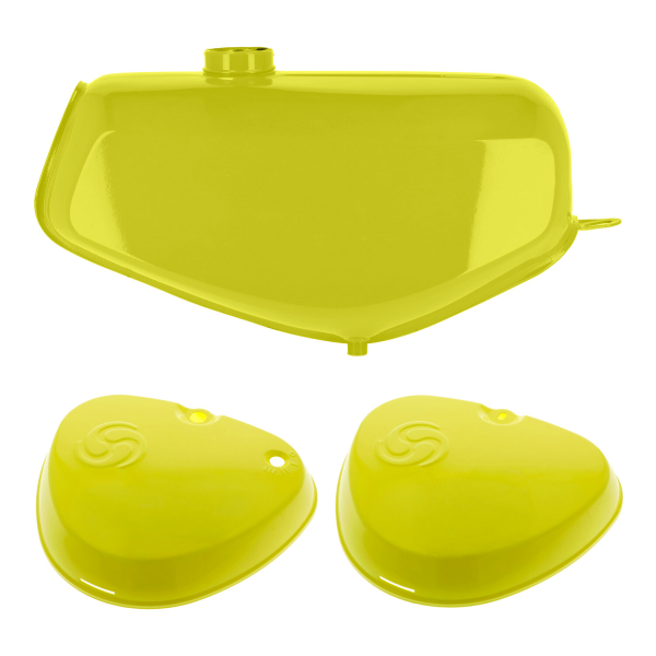 Komplettes Tank-Set mit Export-Deckeln (rapsgelb), Simson S51, S70