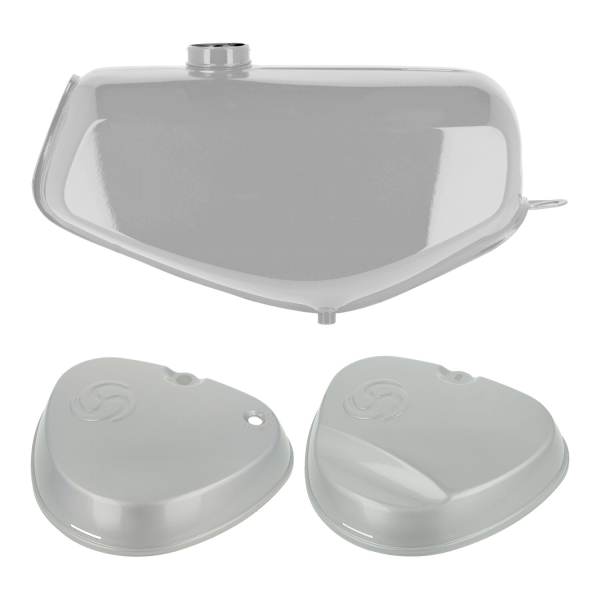 Komplettes Tank-Set mit Export-Deckeln (silber), Simson S51E, S70E