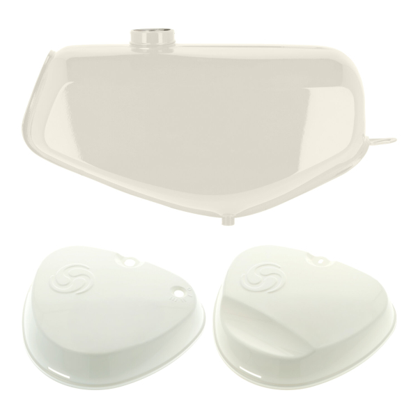 Komplettes Tank-Set mit Export-Deckeln (alabasterweiß), Simson S51E, S70E