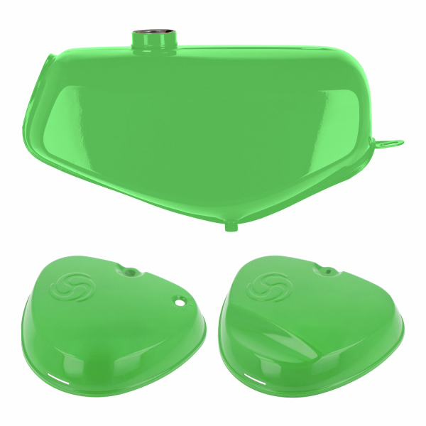Komplettes Tank-Set mit Export-Deckeln (saftgrün), Simson S51E, S70E