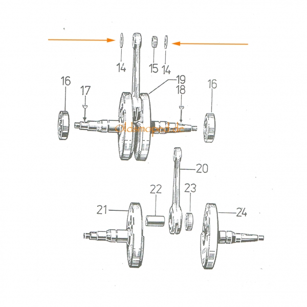 PAAR Anlaufscheiben für Kolben (1,0mm), Simson S50, S51, S53, S70, SR50, KR51/2, MS50