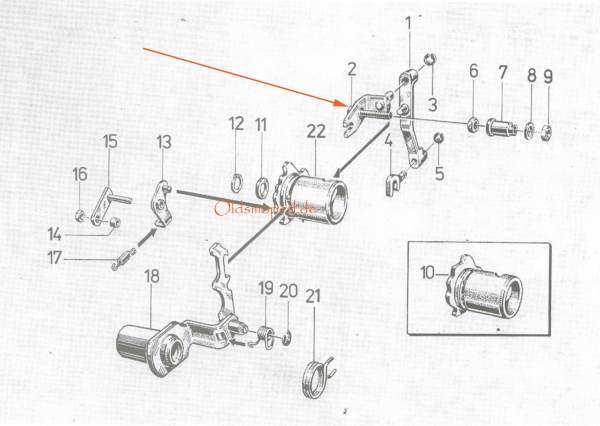 Lagerwinkel für Schaltung, Simson S51, S70, S53, S70, SR50, KR51/2, MS50, E930