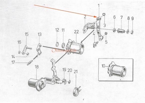 Schwenkhebel für Schaltung, Simson S51, S53, S70, KR51/2, MS50, E930