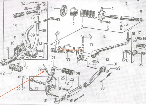 Zugfeder für Fußschalthebel, Simson SR50, SR80
