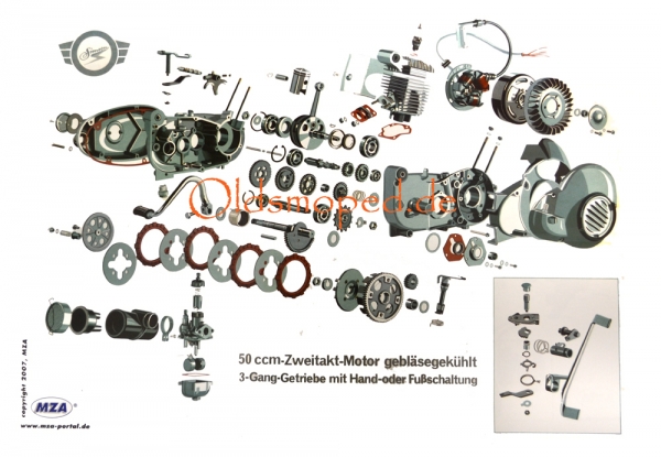 Explosionszeichnung (Gebläsemotor), Simson KR51/1, SR4-2