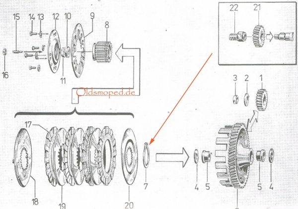 Sicherungsring für Kupplungspaket (45x1,75), Simson S51, KR51/2, SR50, S53, SD50, S70, MS50