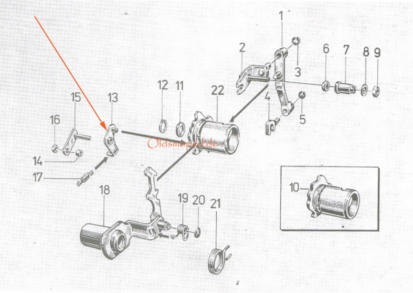 Rasthebel für Motorschaltung, Simson KR51/2, S51, S53, S70, SR50, MS50, E930