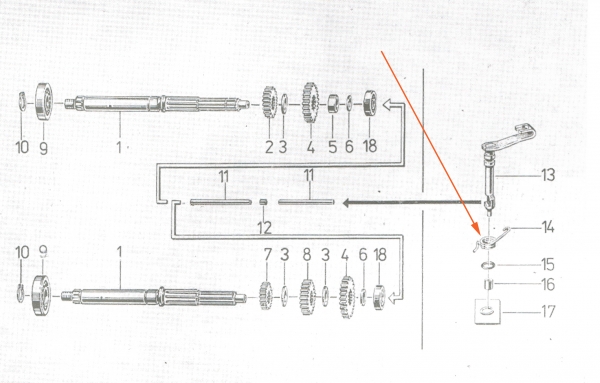 Drehfeder zum Kupplungshebel am Motor, Simson S51, KR51/2, SR50, S53, MS50, S70