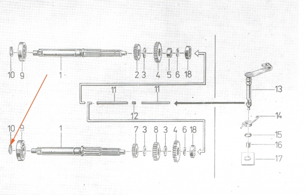 Sicherungsring für Kupplungswelle (17x1), Simson S51, S53, S70, KR51, S83, SR50, SD50, MS50