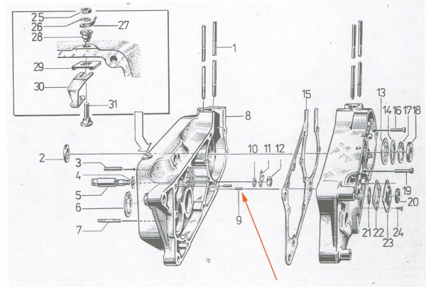 Zylinderstift (6x16), Simson S51, S53, S70, SR50, KR51/2, MS50, AWO