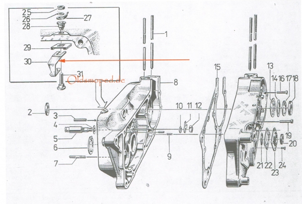 Kontaktfeder für Leerlaufkontakt, Simson S53, SR50, SD50, MS50