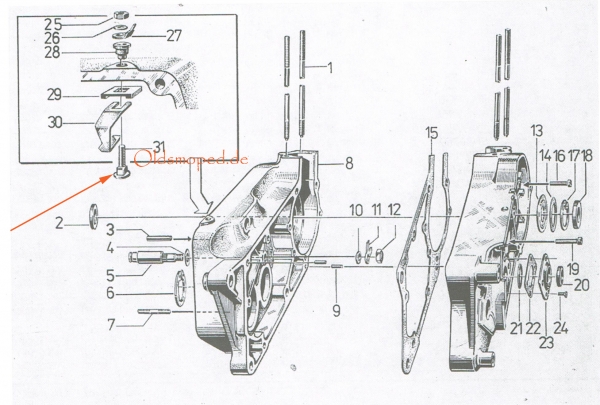 Flachrundschraube (Leerlaufkontakt), Simson S53, S83, SR50, SR80, SD50