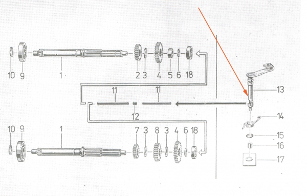 Kupplungshebel am Motor, Simson S51, S53, SR50, KR51/2, S70, MS50, E930