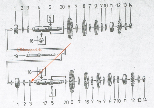 Anlaufscheibe für Abtriebswelle (20x32x1), Simson S51, S53, S70, SR50, SD50, KR51/2, MS50