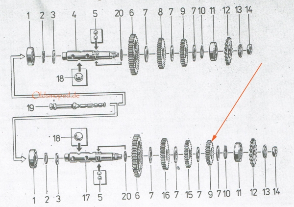 Losrad (34Z), Simson S51, S53, S70, SR50, SD50, KR51/2, MS50