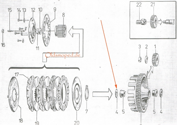 Anlaufscheibe zum Kupplungszahnrad, Simson S51, S53, S70, SR50, SD50, KR51/2, MS50